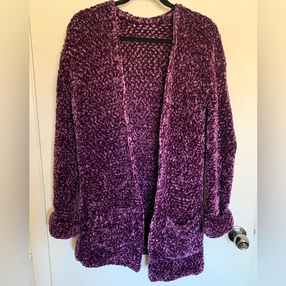 Purple velvet outerwear